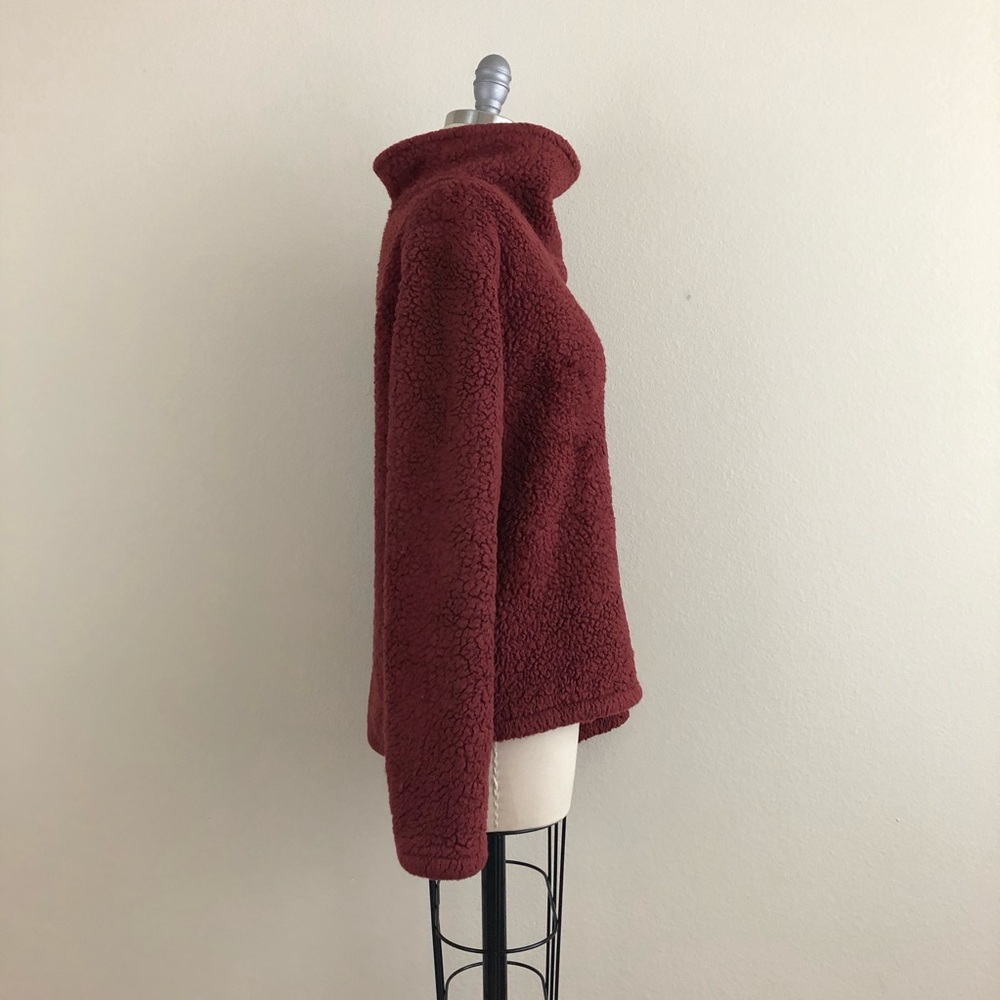 Joy Lab Maroon Fuzzy Turtleneck Sweater - Picture 3 of 5